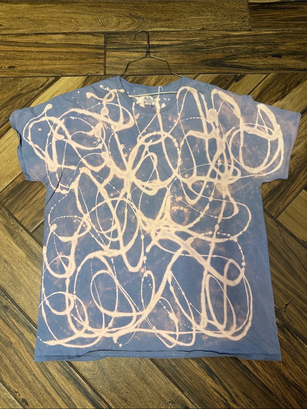 Tie-Dye Tee in Light Blue and creamy/pale pink